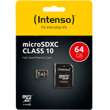 MICRO SD 64 GB INTENSO CLASS 10 + ADATTATORE