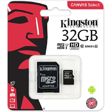 KINGSTON SDCS/32GB CANVAS SELECT UHS-I CLASSE 10 FINO A 80 MB/S