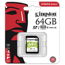 KINGSTON CANVAS SELECT 64GB SDXC UHS-I CLASSE 10