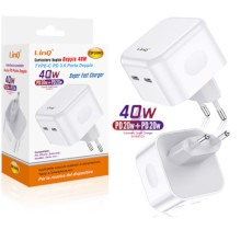 CARICABATTERIA FAST CHARGE CON 2X TYPE-C 40W