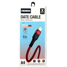 CAVO JELLICO RINFORZATO USB LIGHTNING A4 3.1A ROSSO
