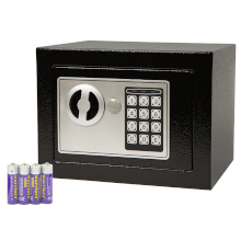 CASSAFORTE CON SERRATURA ELETTRONICA E 2 CHIAVI 23X17X17CM SB-01 NERA