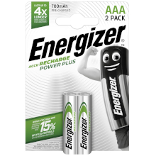 ENERGIZER BATTERIA RICARICABILE MINI STILO AAA POWERPLUS 700MAH BLISTER 2 PZ