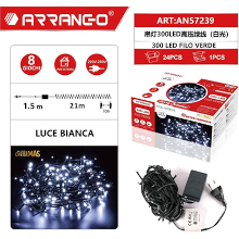 FILO DI LUCI LUCE FREDDA 300 LED 1.5M + 21M DA INTERNO