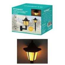 LANTERNA SOLARE 2 IN 1 IMPERMEABILE EFFETTO FIAMMA