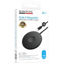 CARICABATTERIE WIRELESS BOROFONE BQ41 3 IN 1 MAGNETICO 15W NERO