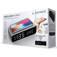 SVEGLIA GEMBIRD CON FUNZIONE RICARICA WIRLESS SILVER