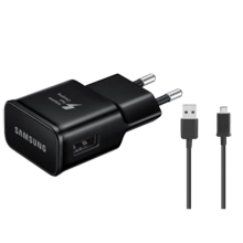 CARICABATTERIE FAST CHARGE + CAVO MICRO USB BLACK BULK