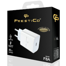 CARICABATTERIA PRESTICO F8A​ USB​-​C​ PD​ 20W​ BIANCO