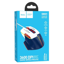 MOUSE USB HOCO GM31 PER GAMING 3600DPI BIANCO-BLU