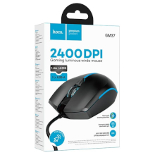 MOUSE USB DA GAMING CON LUCI LED HOCO GM37 2400DPI NERO