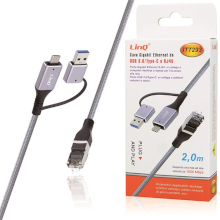 CAVO GIGABIT ETHERNET DA USB 3.0/TYPE-C A RJ45 2M