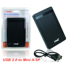 BOX ESTERNO 2.5 SATA USB 2.0 CON ASTUCCIO COLORI VARI