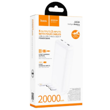 POWER BANK HOCO J163A 20000MAH CON 4 CAVI USB-A / USB-C / LIGHTNING / MICRO-USB BIANCO-NERO