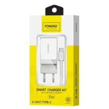 CARICABATTERIA FONENG K210 2.1A 10W 1XUSB + CAVO TYPE-C BIANCO