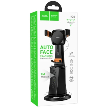 SUPPORTO PER SMARTPHONE HOCO K26 A 360 GRADI CON RILEVAMENTO AUTOMATICO DEL VISO NERO