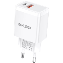 CARICABATTERIA KSC-1252 USB + TYPE-C PD20W QC3.0 BIANCO