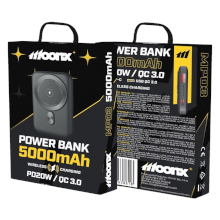 POWER BANK WIRELESS MOONX MP03 1XUSB-C + 1XUSB-A 5000MAH 22.5W NERO