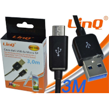 CAVO DATI RICARICA USB MICRO USB PER SMARTPHONE 3 MT NERO