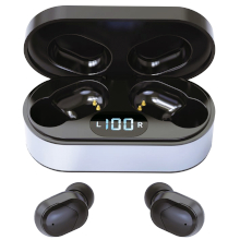 AURICOLARI BLUETOOTH 5.0 + BOX DI RICARICA CON DISPLAY LCD COLORE NERO