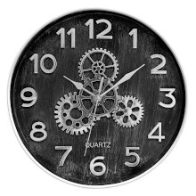 OROLOGIO DA PARETE GEARFLOW DESIGN INDUSTRIALE NERO