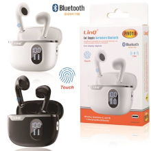 AURICOLARI BLUETOOTH CON DISPLAY LCD E CONTROLLO TOUCH NERI-BIANCHI