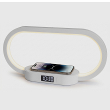 OROLOGIO DIGITALE CON LAMPADA E RICARICA WIRELESS 15W COLORE BIANCO