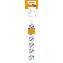 MULTIPRESA CON INTERRUTTORE A 6 USCITE 16A 250V MAX 3680W 3M