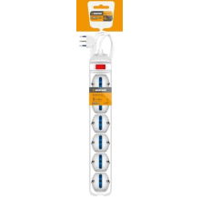 MULTIPRESA CON INTERRUTTORE A 6 USCITE 10A 250V MAX 2300W 1.5M